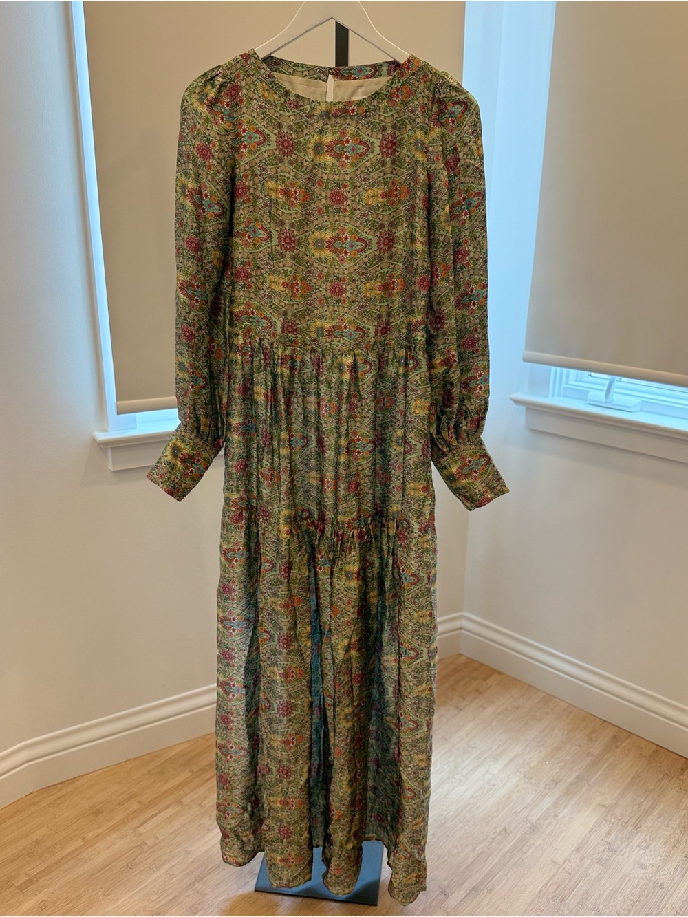 Black Coral Silk Dress